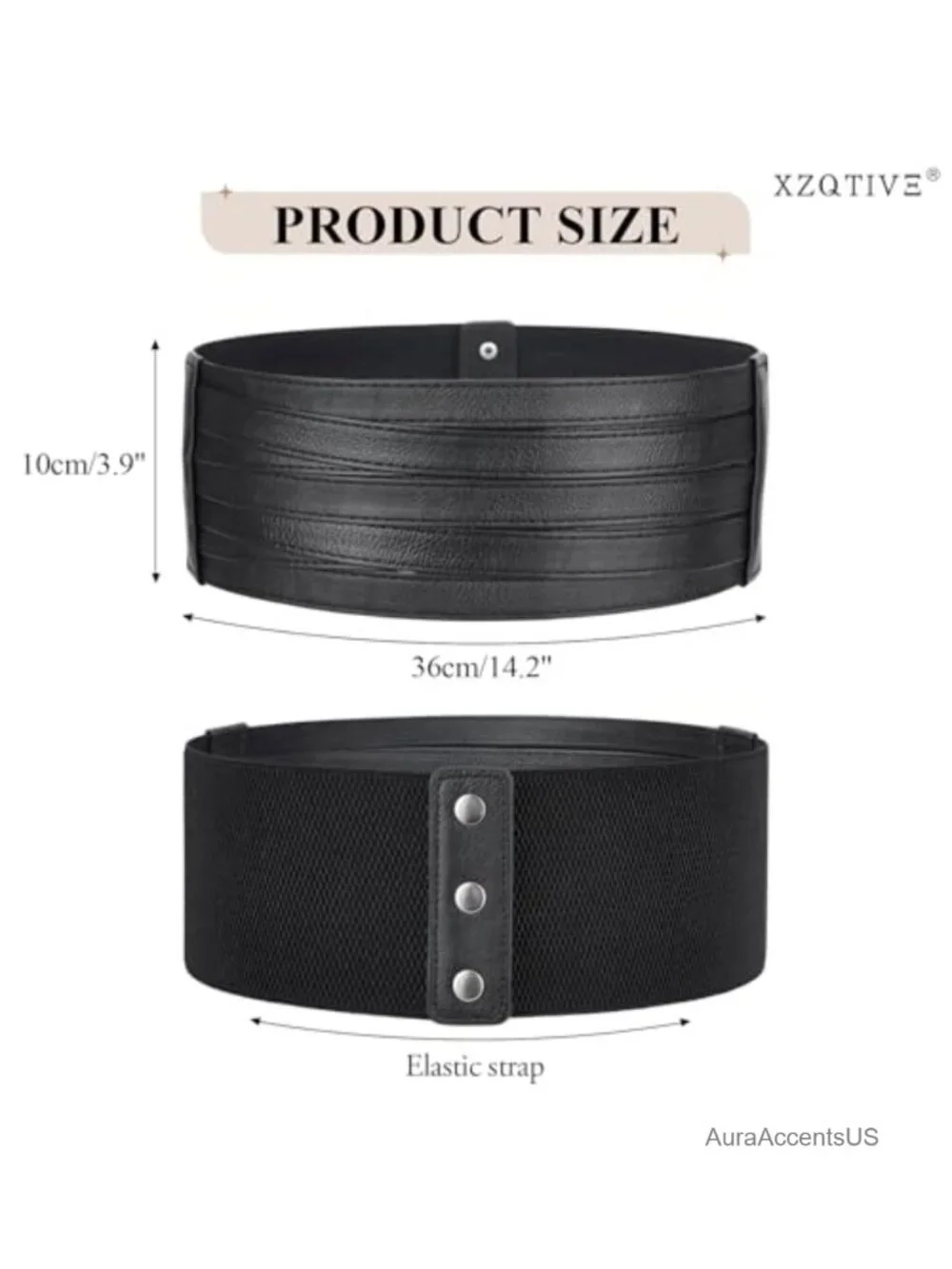Wide Stretchy Elastic Corset Belt for Women Faux Leather PU